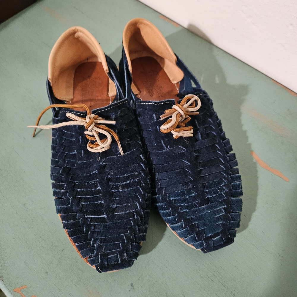 Authentic Made In Mexico Blue Suede Huaraches